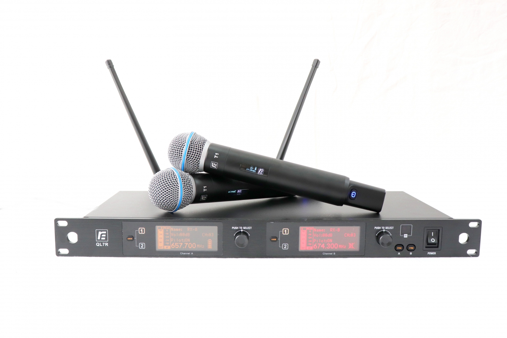 RFIntell QL7R/T1-A 651,800-683,400 МГц 2-канальная радиосистема с 2-мя ручными микрофонами в Гудермесе